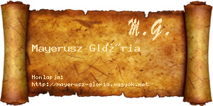 Mayerusz Glória névjegykártya